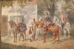 Watercolour, Cavaliers by Orlando NORIO 
