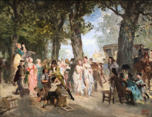 Oil on wood Fêtes incroyables et merveilleuses by Prudent Louis LERAY Dimensions : 54 x 45 cm