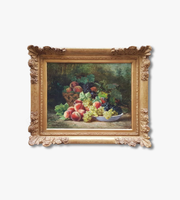 Oil on canvas, Nature-morte aux fruits by Eugène CLAUDE