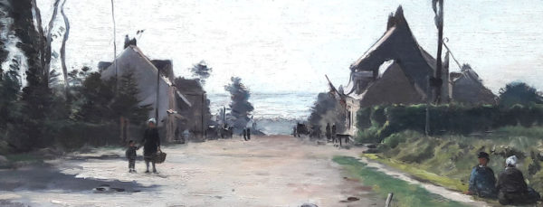 Oil on canvas, Street in Neuville les Dieppe by Emile Louis MATHON