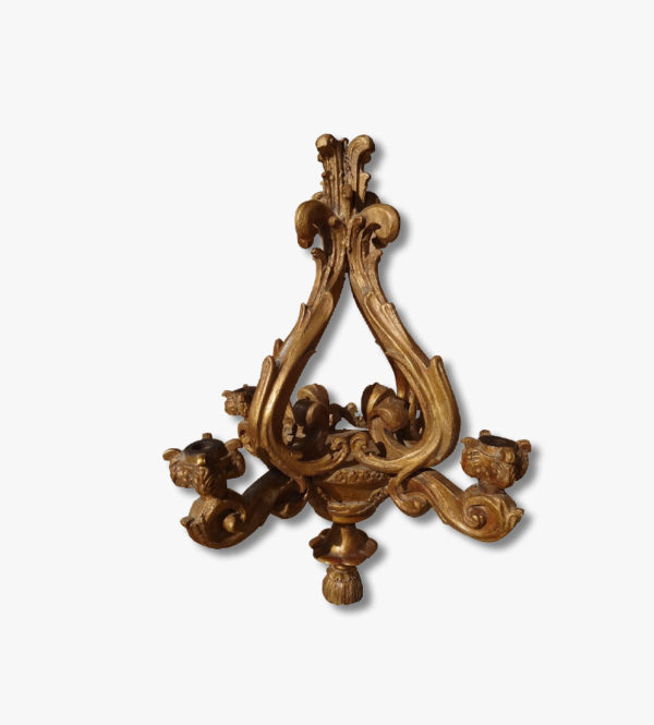 Louis XIV style gilded wood chandelier
