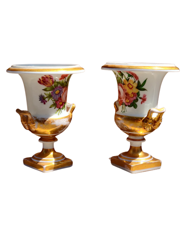 Pair of Paris porcelain vases, 19th century