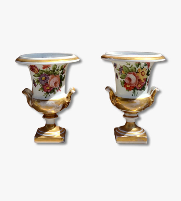 Pair of Paris porcelain vases, 19th century