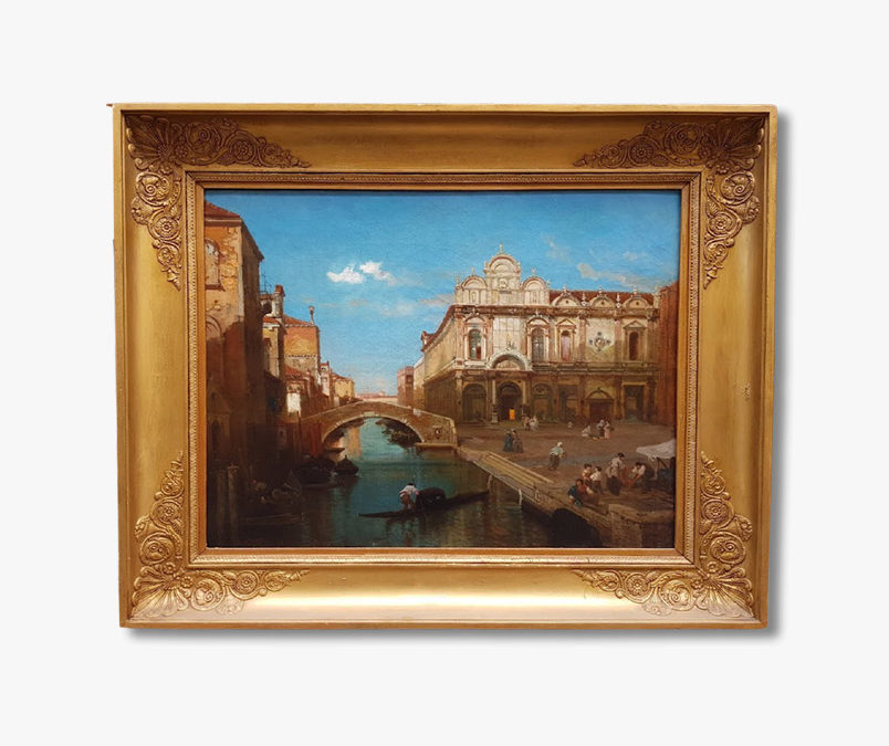 Une huile sur toile Venise par Giusseppe ROSSI