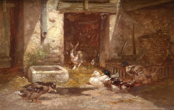 oil-on-panel-bassecour-lapin-and-duck-by-auguste-angelvy-1