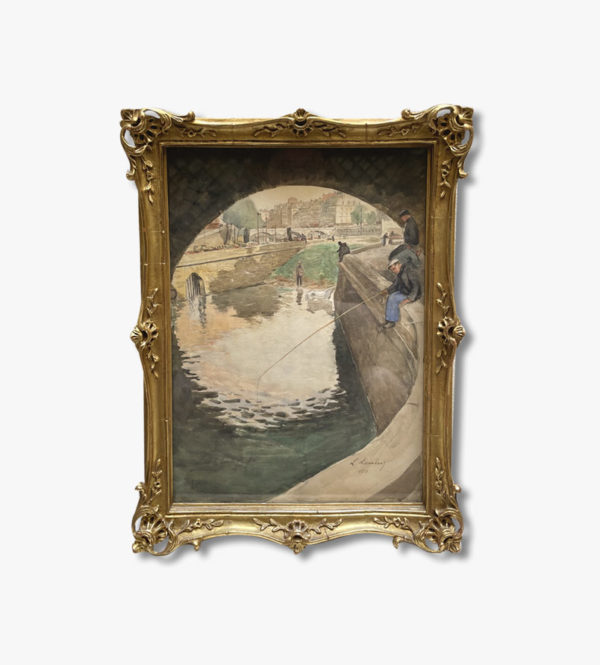 une-aquarelle-le-pont-neuf-paris-par-eugene-leon-lambert