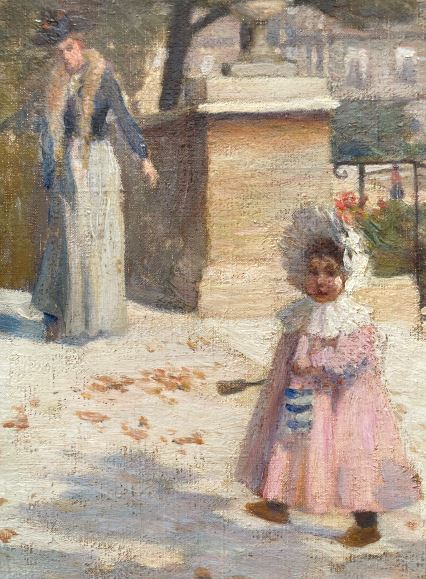 an-oil-on-panel-child-in-the-garden-of-luxembourg-by-gaston-lhuer-2