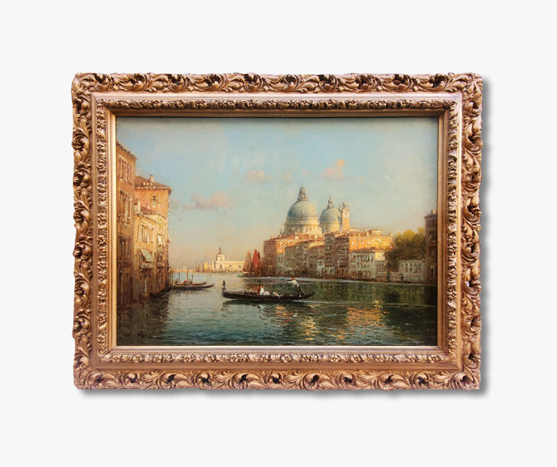 Huile sur toile Venise et la Salute par Antoine BOUVARD