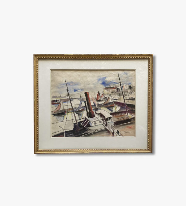 aquarelle-port-d-honfleur-par-elisee-maclet