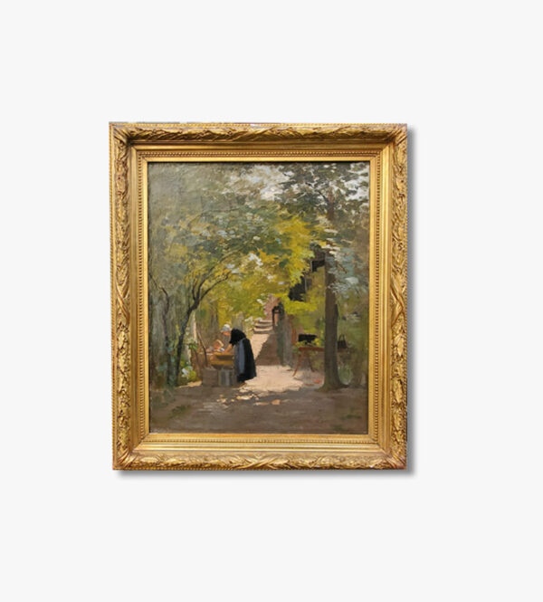 huile-sur-toile-au-jardin-par-charles-lapostolet