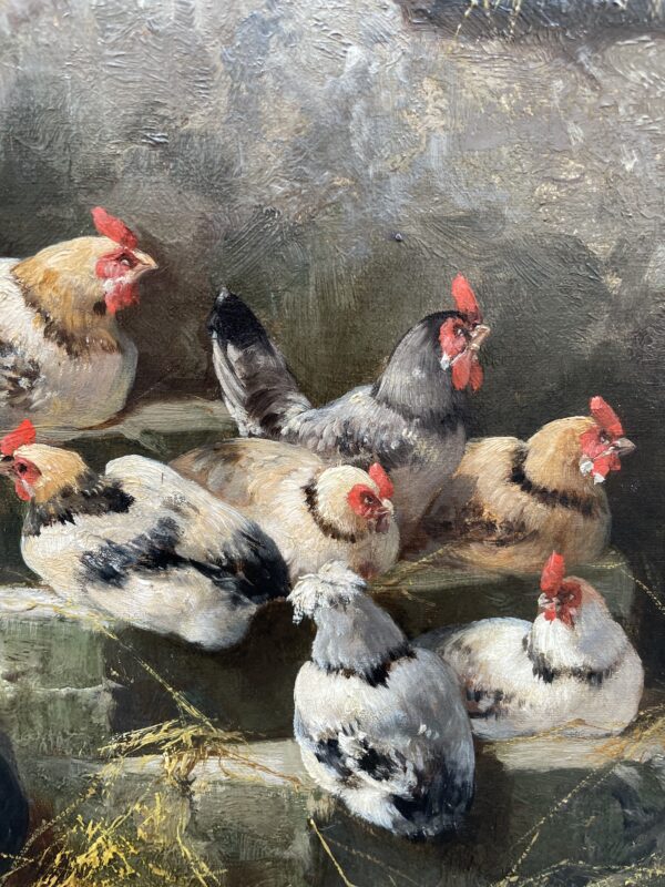 une-paire-d-huile-sur-toile-coqs-et-poules-par-jules-bahieu-4