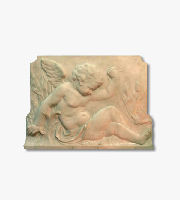 bas-relief-en-marbre-angelot-et-oiseau-19-eme