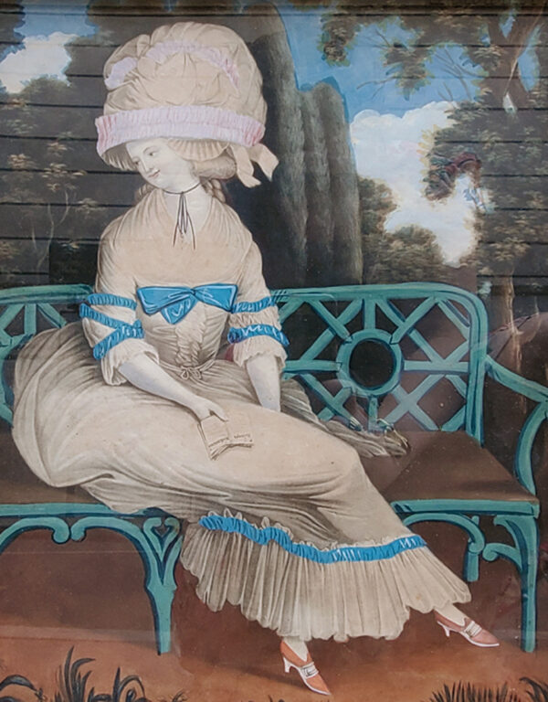 une-gravue-aquarelle-anglaise-femme-au-parc-18eme-1