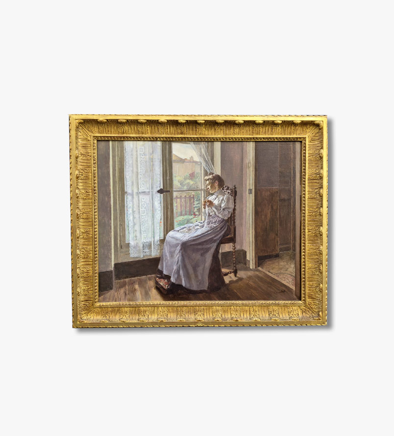 huile-sur-toile-la-couturiere-par-jules-crochet
