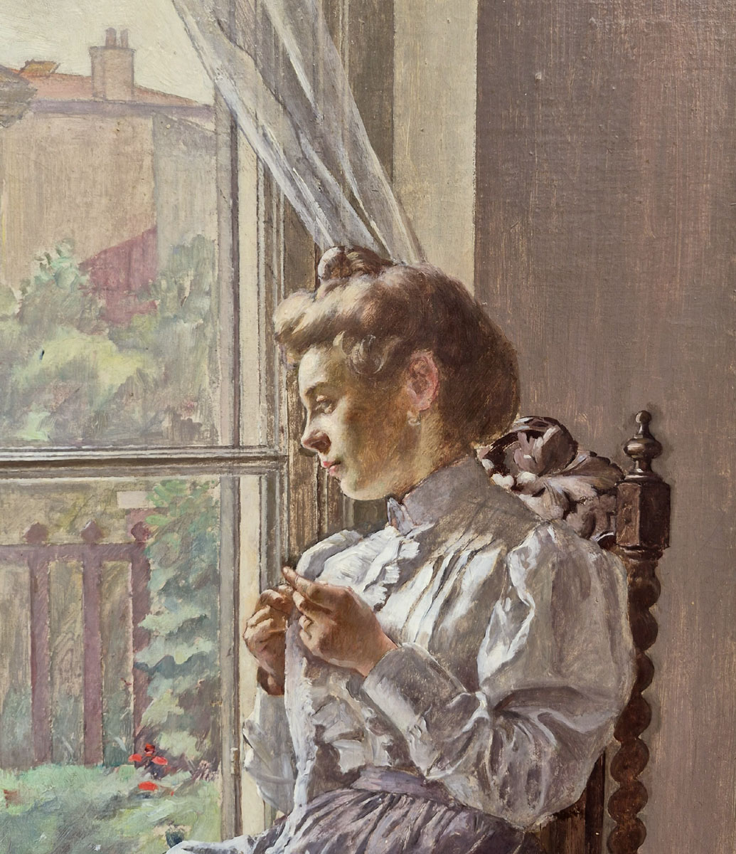 huile-sur-toile-la-couturiere-par-jules-crochet-3