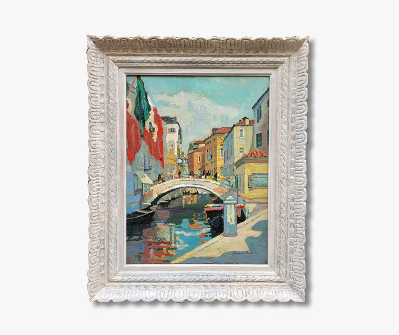 Une huile sur toile, Canal à Venise par Guillaume ROGER