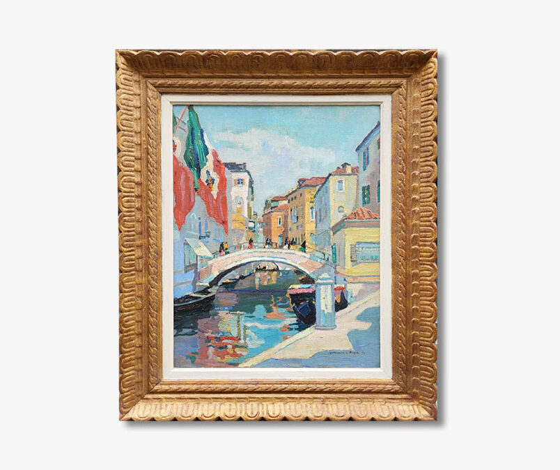 Une huile sur toile, Canal à Venise par Guillaume ROGER
