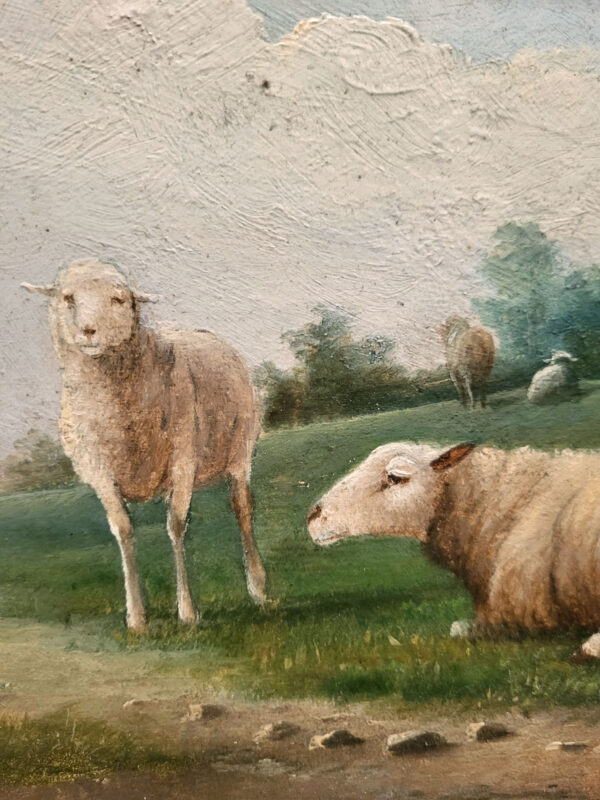 huile-sur-panneau-moutons-signe-g-dans-19-eme-2