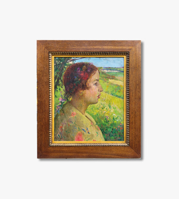 oil-on-paper-portrait-of-a-girl-in-the-country-by-joseph-bernard-artigue