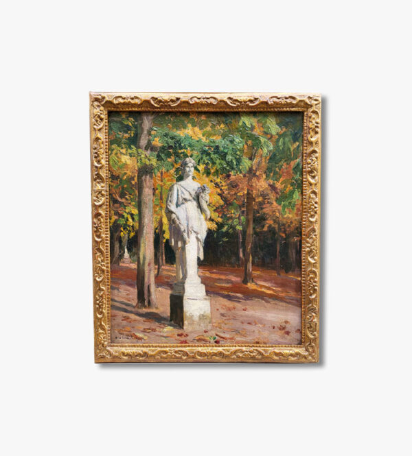 huile-sur-toile-statue-au-parc-de-versailles-par-vicror-fournier