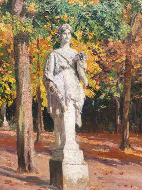 huile-sur-toile-statue-au-parc-de-versailles-par-vicror-fournier-1