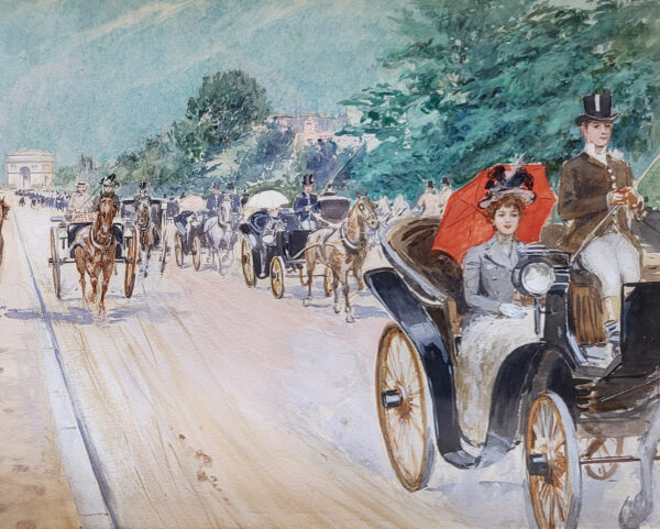 une-aquarelle-promenade-sur-les-champs-elyséés-a-la-belle-epoque-par-georges-stein-3