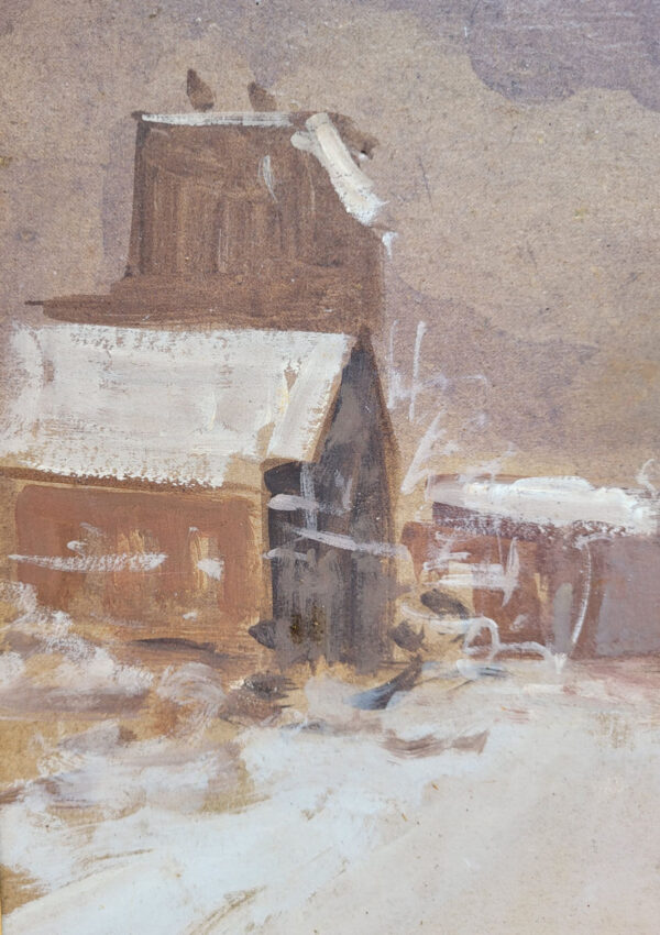 huile-sur-panneau-paysage-village-de-campagne-sous-la-neige-par-iwill-3