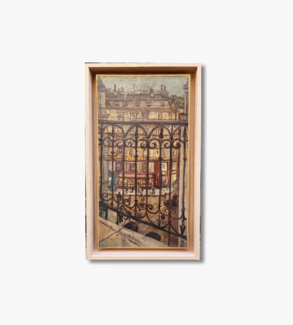 huile-sur-toile-paris-depuis-un-balcon-monogrammee