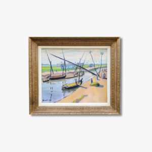 huile-sur-toile-bateaux-sur-le-nil-par-joseph-misrahi