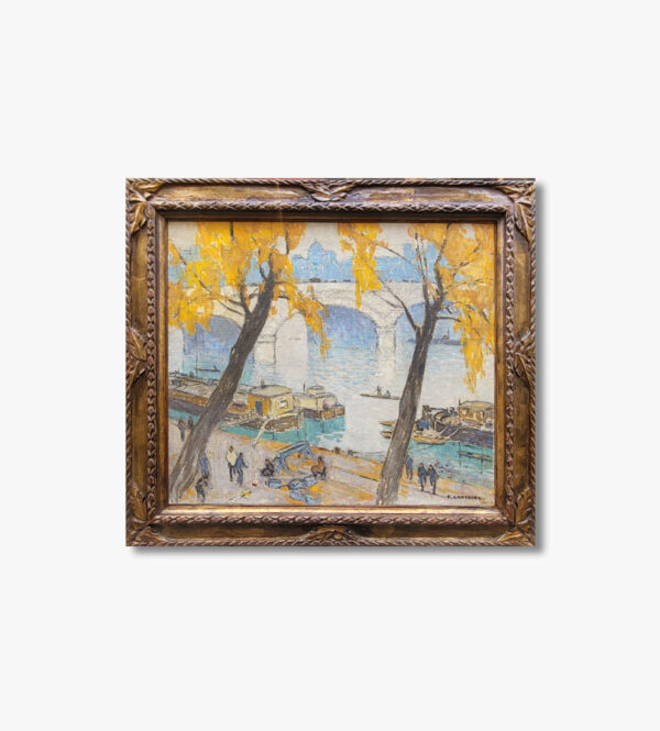 huile-sur-toile-paris-bord-de-seine-par-fernand-lantoine