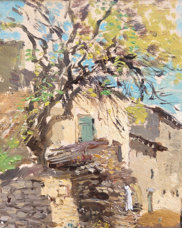 huile-sur-carton-village-campagnard-par-edmond-petitjean-2