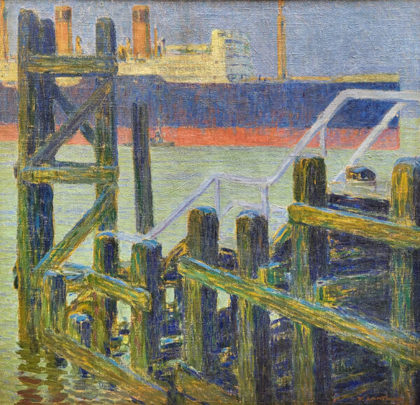 huile-sur-toile-vue-de-port-par-fernand-lantoine-1