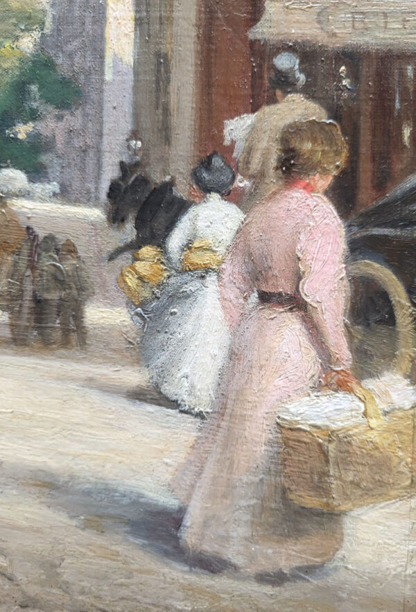 huile-sur-panneau-rue-animee-derriere-notre-dame-par-a-lebourg-2
