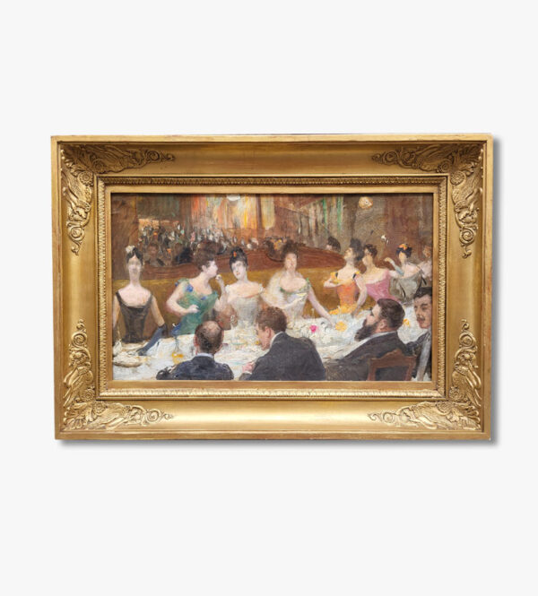 huile-sur-toile-la-reception-fin-19-eme