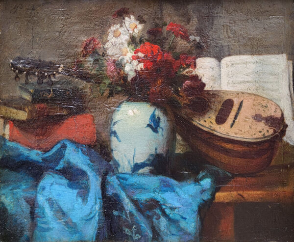 huile-sur-toile-nature-morte-a-la-mandoline-19-eme-1