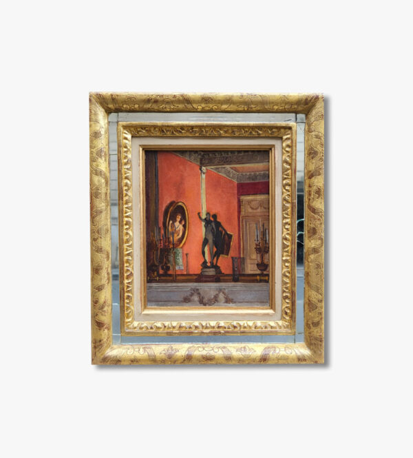 huile-sur-toile-interieur-rouge-debut-20-eme
