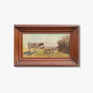huile-sur-carton-vaches-et-moutons-par-edmond-petitjean