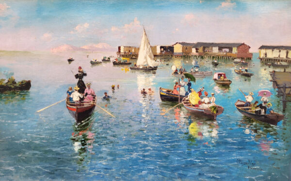 huile-sur-toile-baignade-a-florence-par-blas-orellos-y-quintana-1