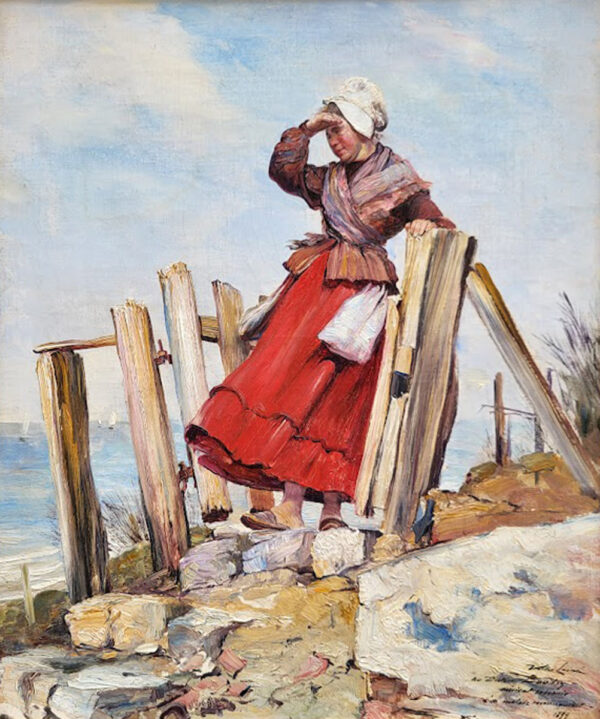 huile-sur-toile-bretonne-en-bord-de-mer-par-victor-laine-2