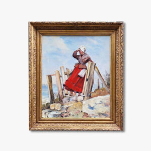 huile-sur-toile-bretonne-en-bord-de-mer-par-victor-laine