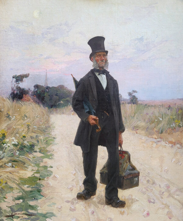 huile-sur-toile-le-colporteur-par-gaston-darien-1