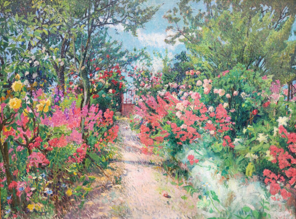 huile-sur-toile-jardin-fleuri-par-joseph-bernard-artigue-1
