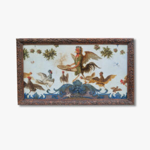 huile-sur-toile-le-coq-nourissier-18-eme