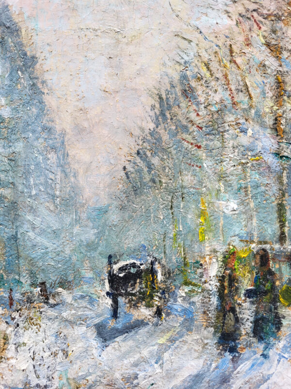 huile-sur-toile-paris-sous-la-neige-par-eugene-montezin-2