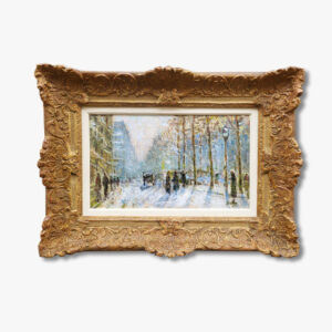 huile-sur-toile-paris-sous-la-neige-par-eugene-montezin