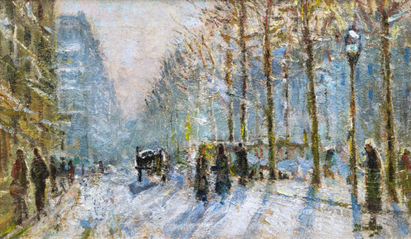 huile-sur-toile-paris-sous-la-neige-par-eugene-montezin1
