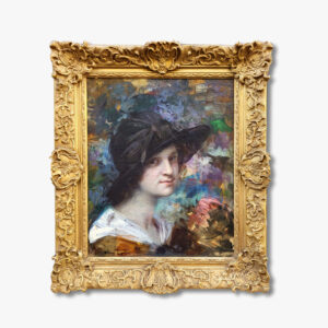 huile-sur-toile-portrait-de-jeune-femme-par-william-laparra