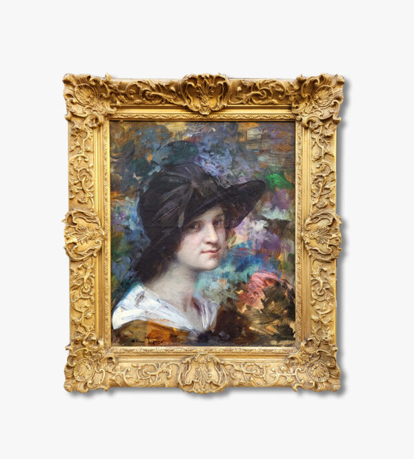 huile-sur-toile-portrait-de-jeune-femme-par-william-laparra