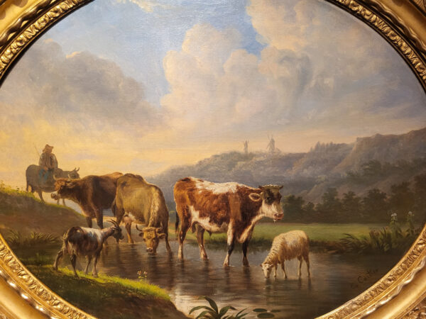 huile-sur-toile-scene-champetre avec-vaches-et-moutons-par-victor-emile-cartier-1