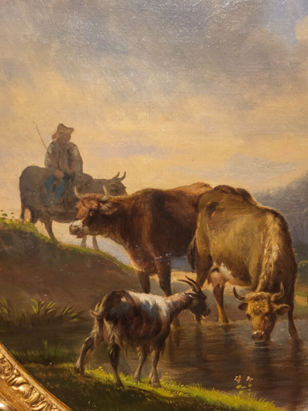 huile-sur-toile-scene-champetre avec-vaches-et-moutons-par-victor-emile-cartier-3